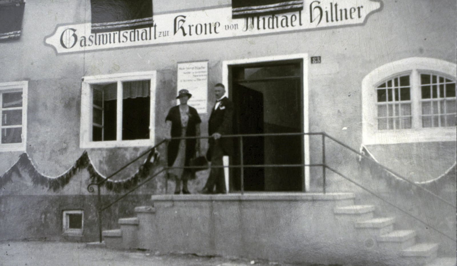 Historische Aufnahme der Gastwirtschaft zur Krone von Michael Hiltner